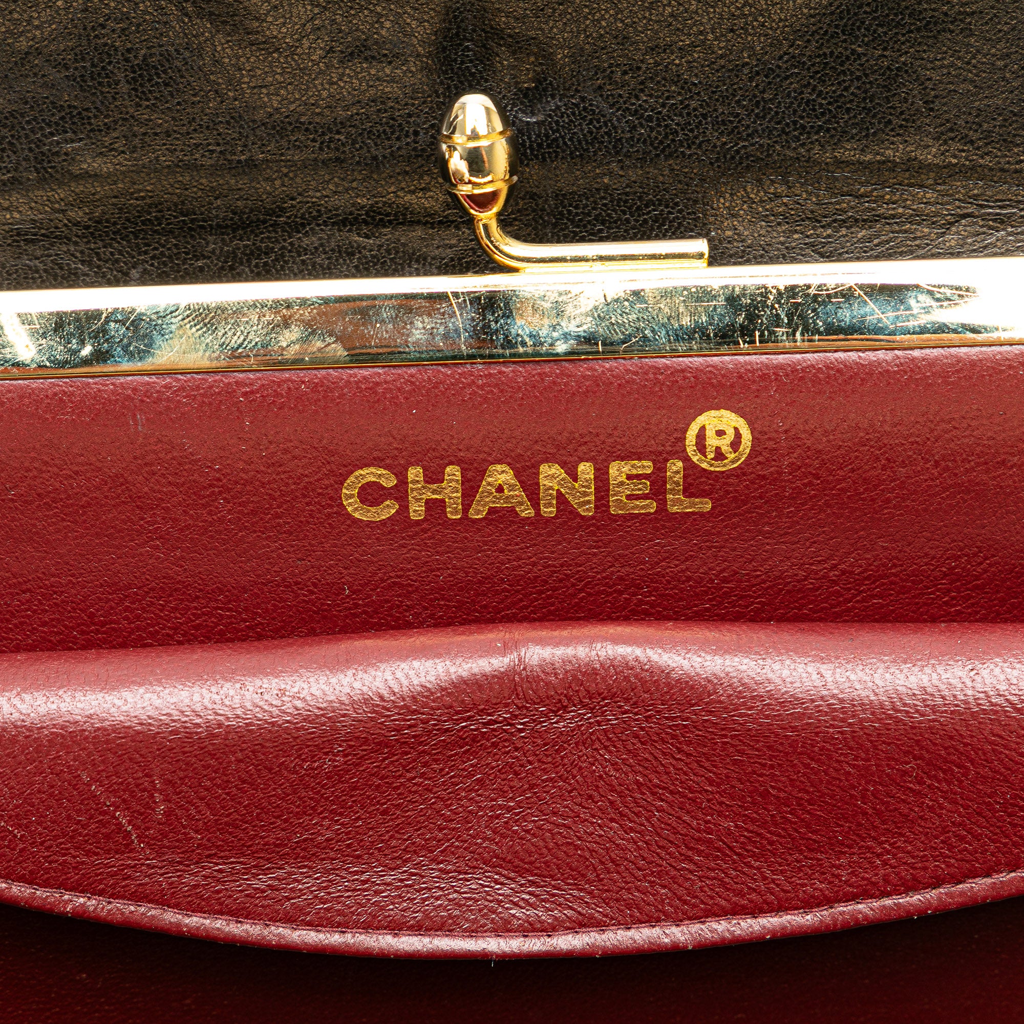 CC Chevron Lambskin Frame Chain Shoulder Bag