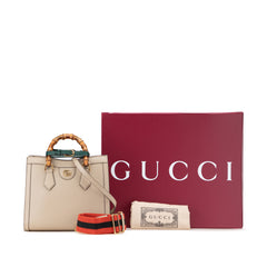 Small Leather Bamboo Diana Satchel