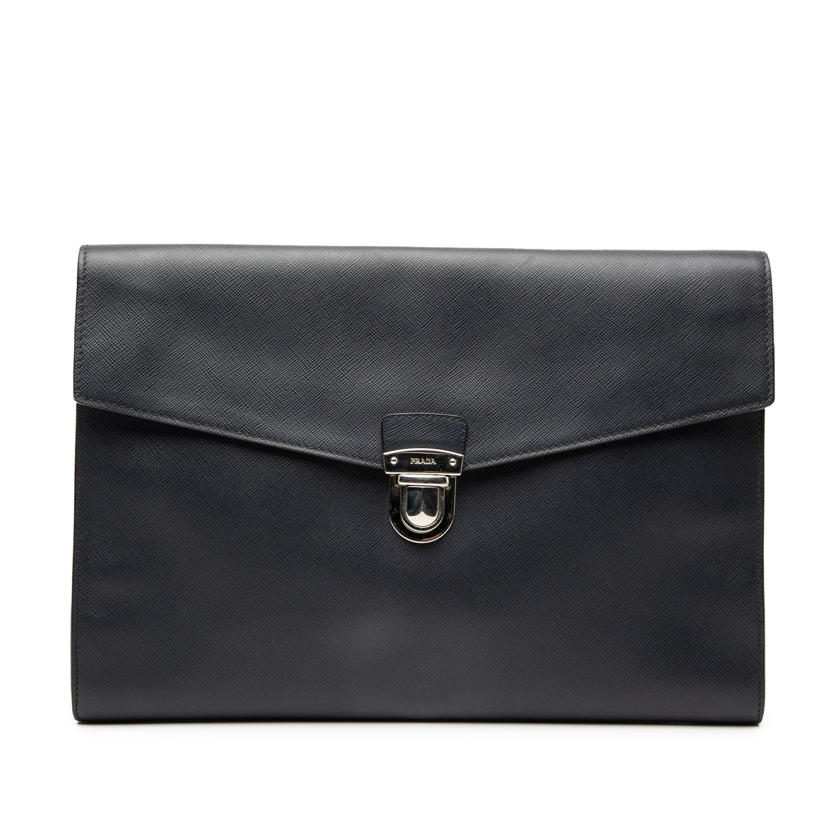 Large Saffiano Lux Envelope Pushlock Clutch