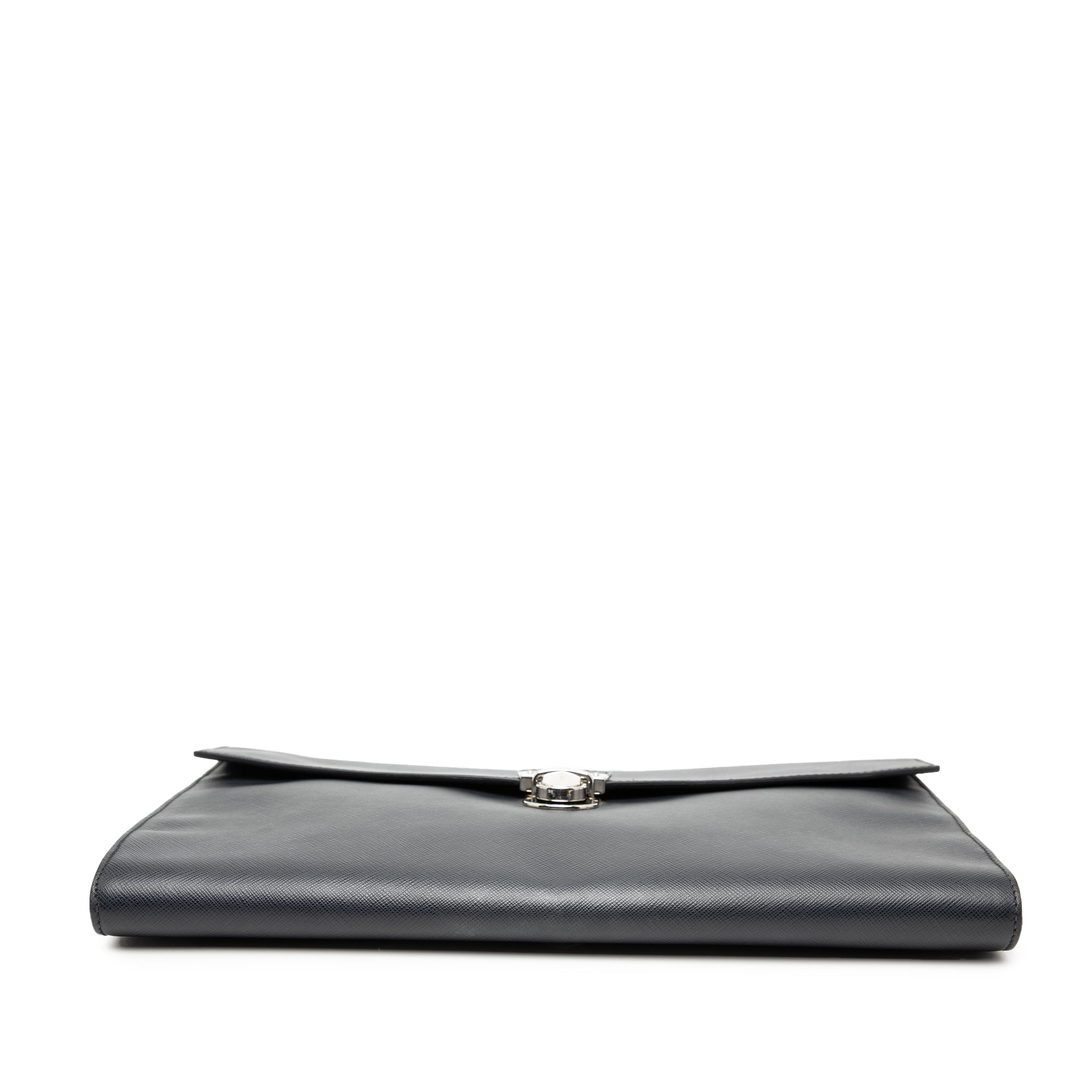 Large Saffiano Lux Envelope Pushlock Clutch