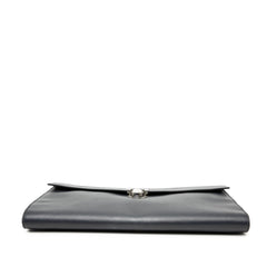 Large Saffiano Lux Envelope Pushlock Clutch