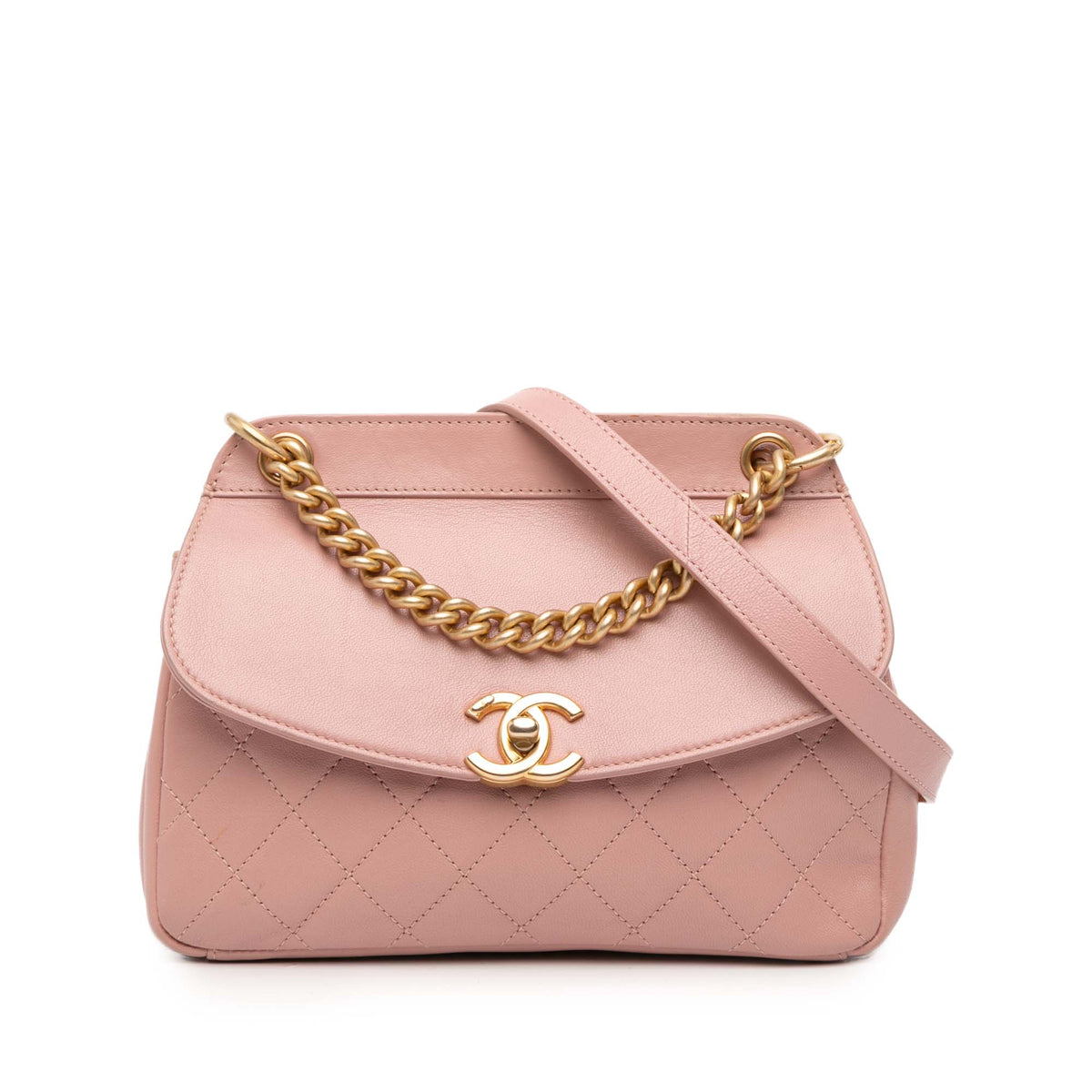 Quilted Lambskin Curved Flap