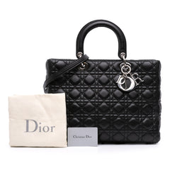Large Lambskin Cannage Lady Dior