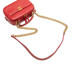 Small Quilted Caviar Top Handle Camera Bag