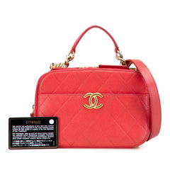 Small Quilted Caviar Top Handle Camera Bag