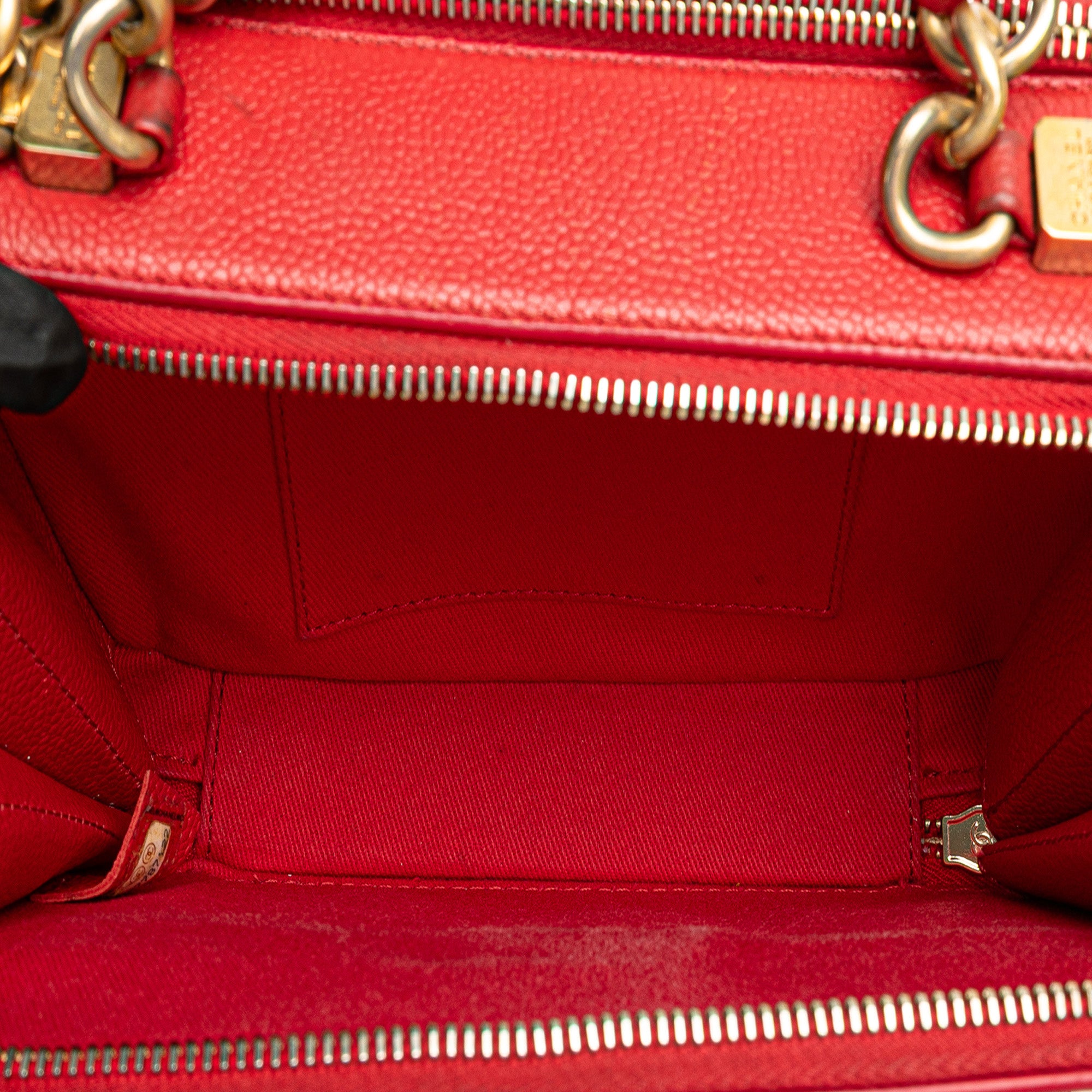 Small Quilted Caviar Top Handle Camera Bag