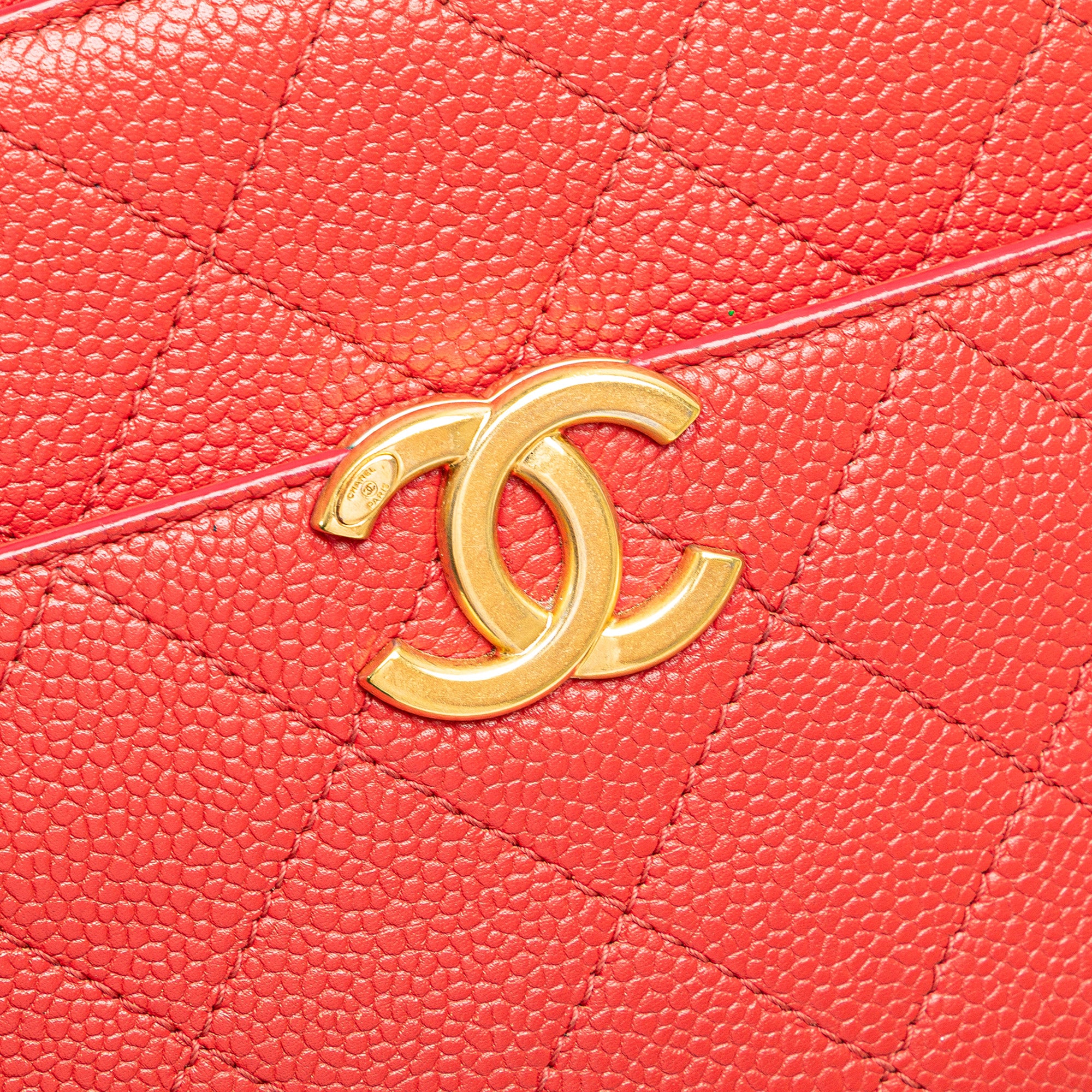 Small Quilted Caviar Top Handle Camera Bag