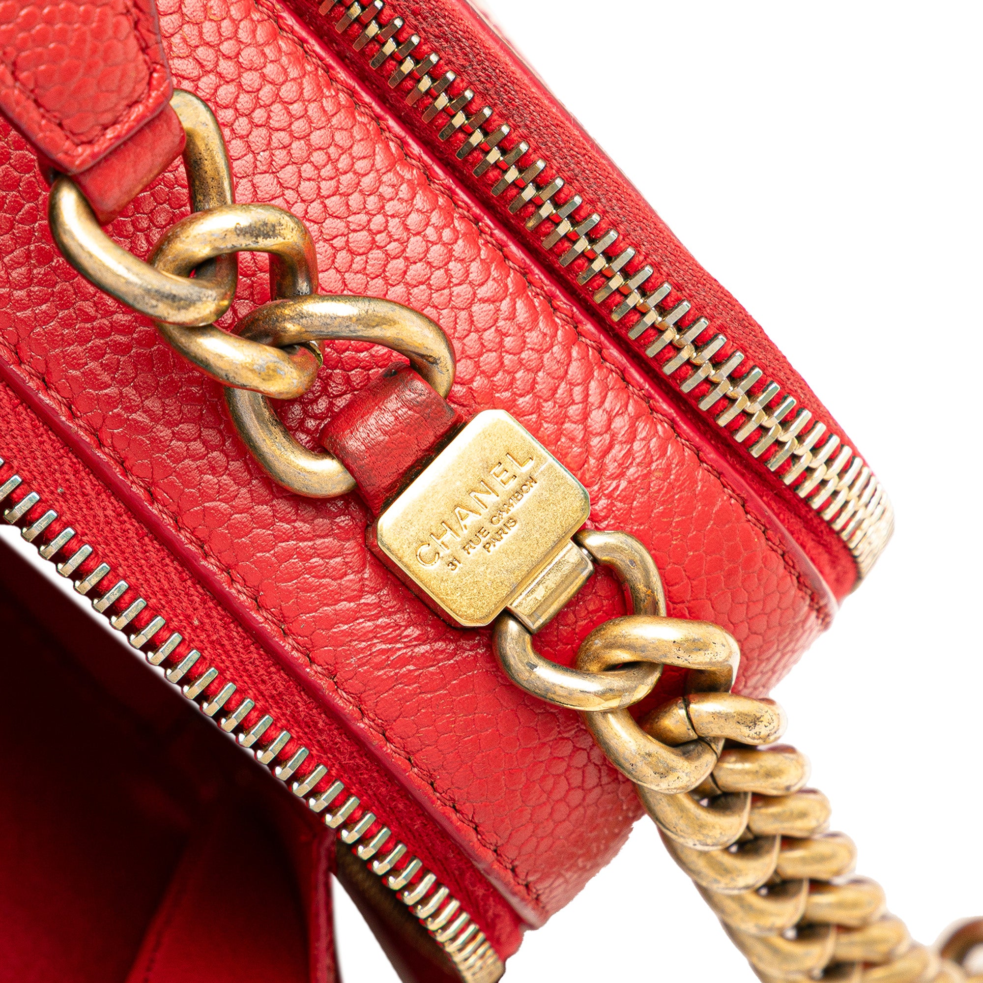 Small Quilted Caviar Top Handle Camera Bag