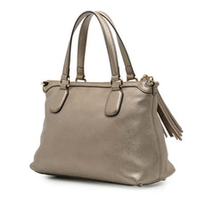 Small Metallic Leather Soho Working Satchel