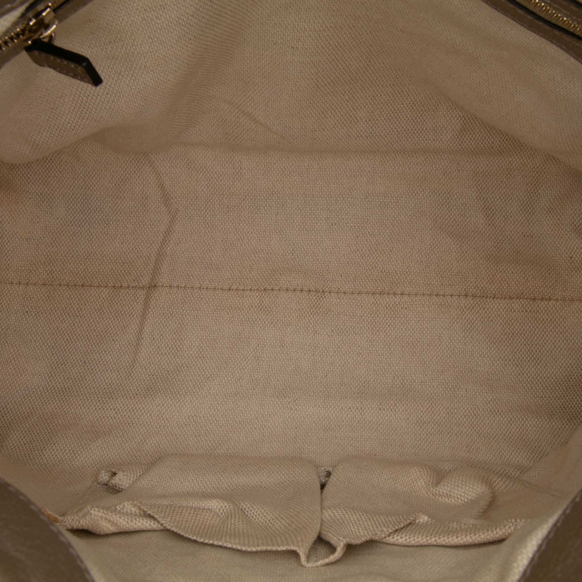 Small Metallic Leather Soho Working Satchel