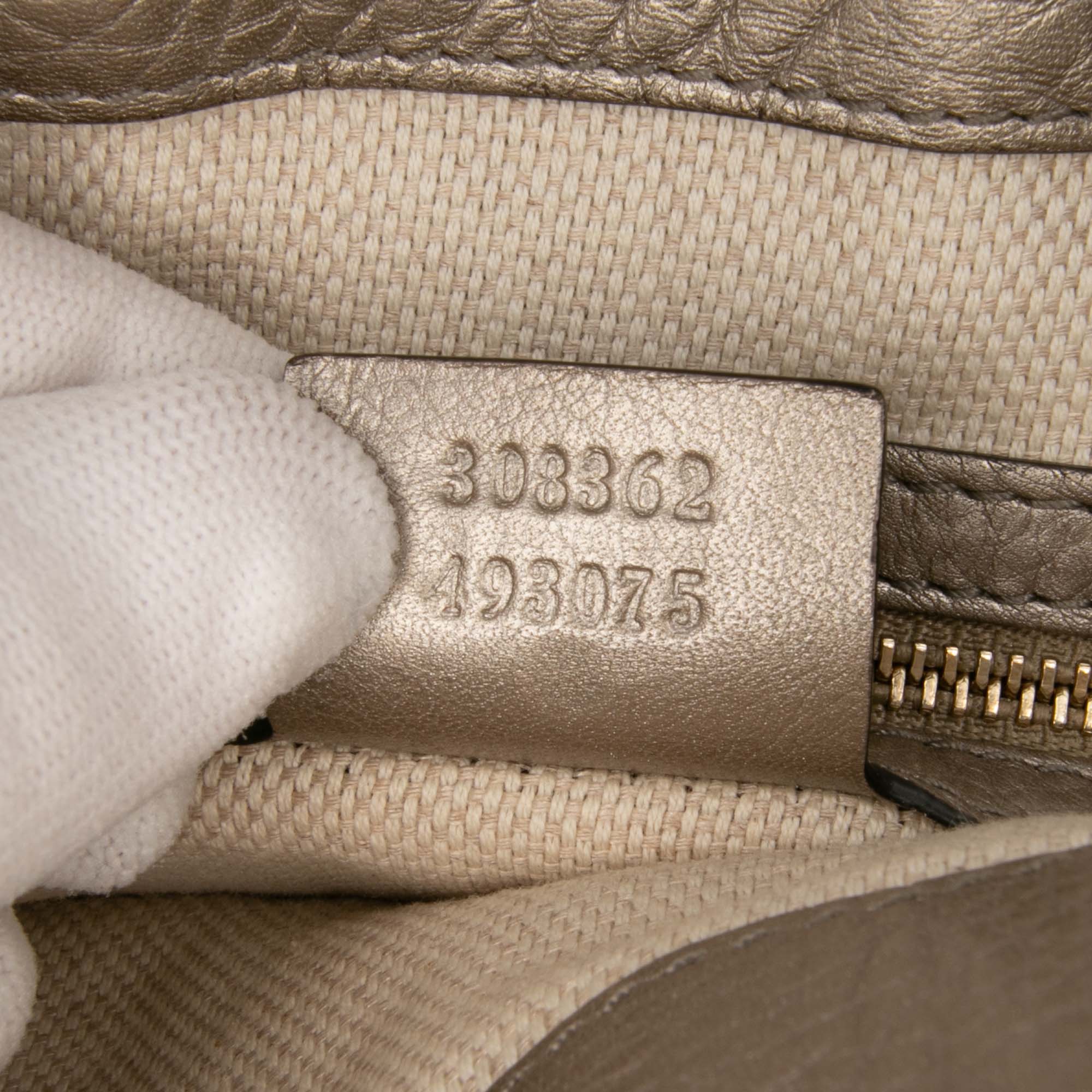 Small Metallic Leather Soho Working Satchel