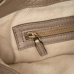 Small Metallic Leather Soho Working Satchel