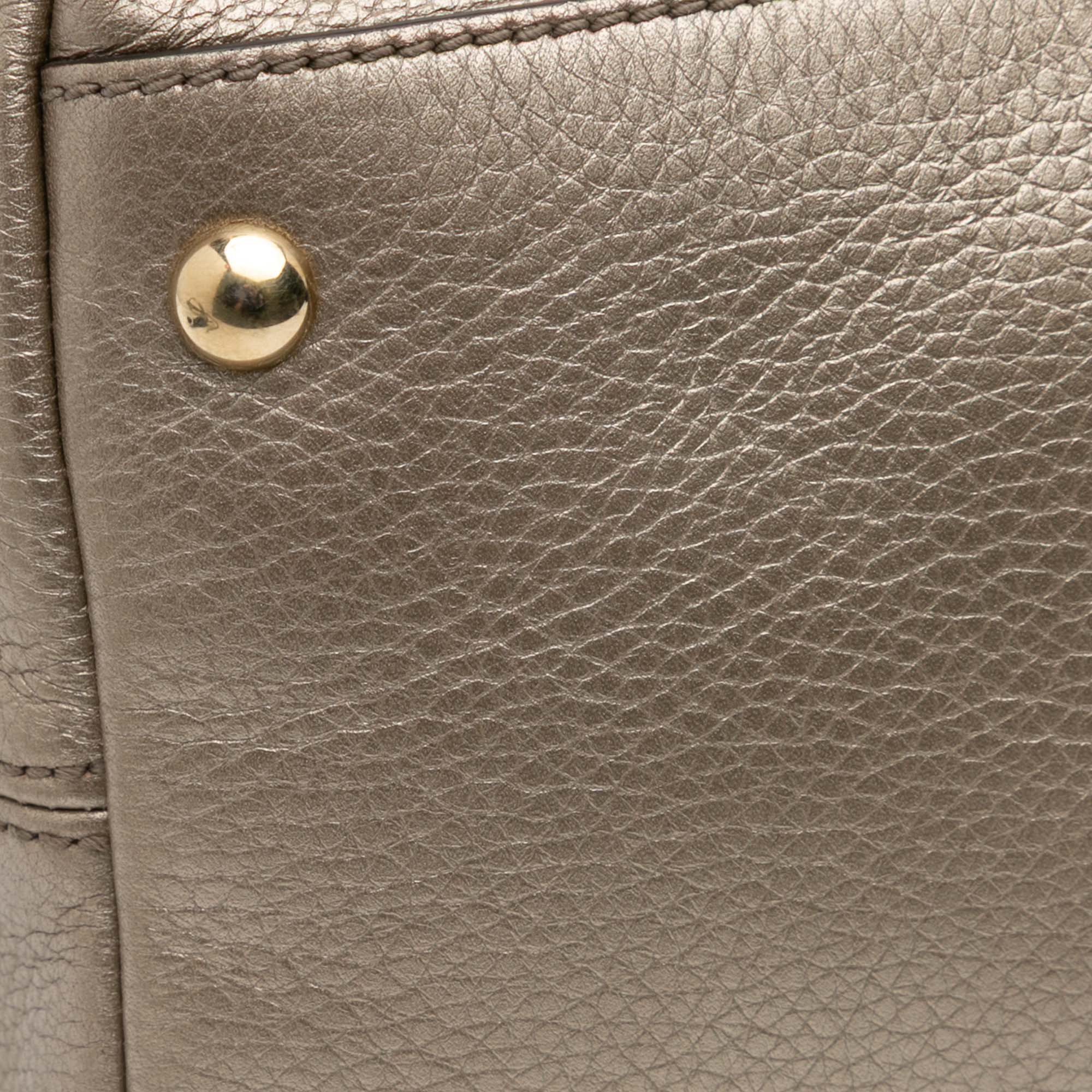Small Metallic Leather Soho Working Satchel