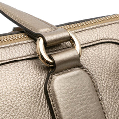 Small Metallic Leather Soho Working Satchel