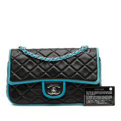 Medium Classic Bicolor Quilted Lambskin Double Flap