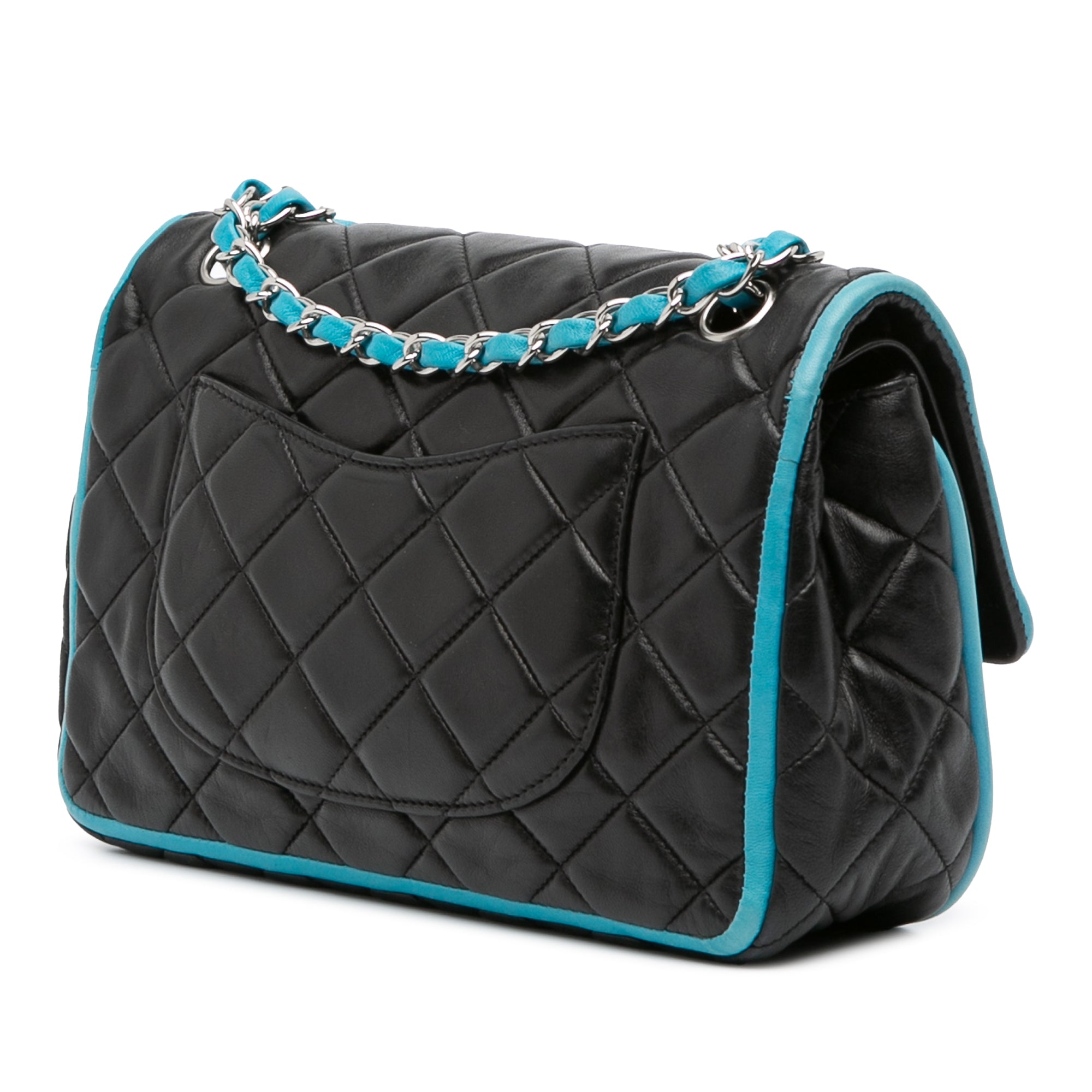 Medium Classic Bicolor Quilted Lambskin Double Flap