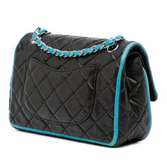 Medium Classic Bicolor Quilted Lambskin Double Flap