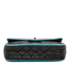 Medium Classic Bicolor Quilted Lambskin Double Flap