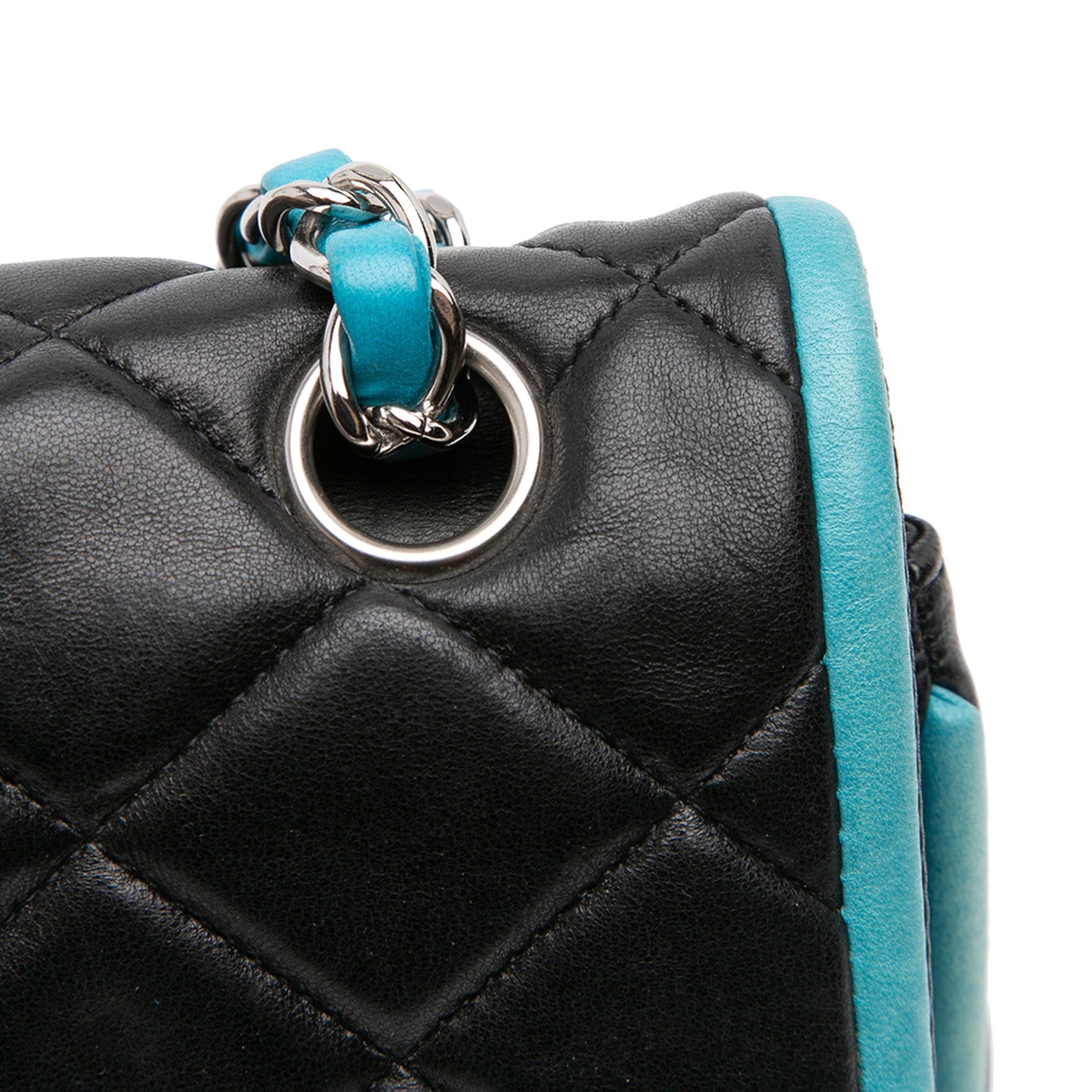 Medium Classic Bicolor Quilted Lambskin Double Flap