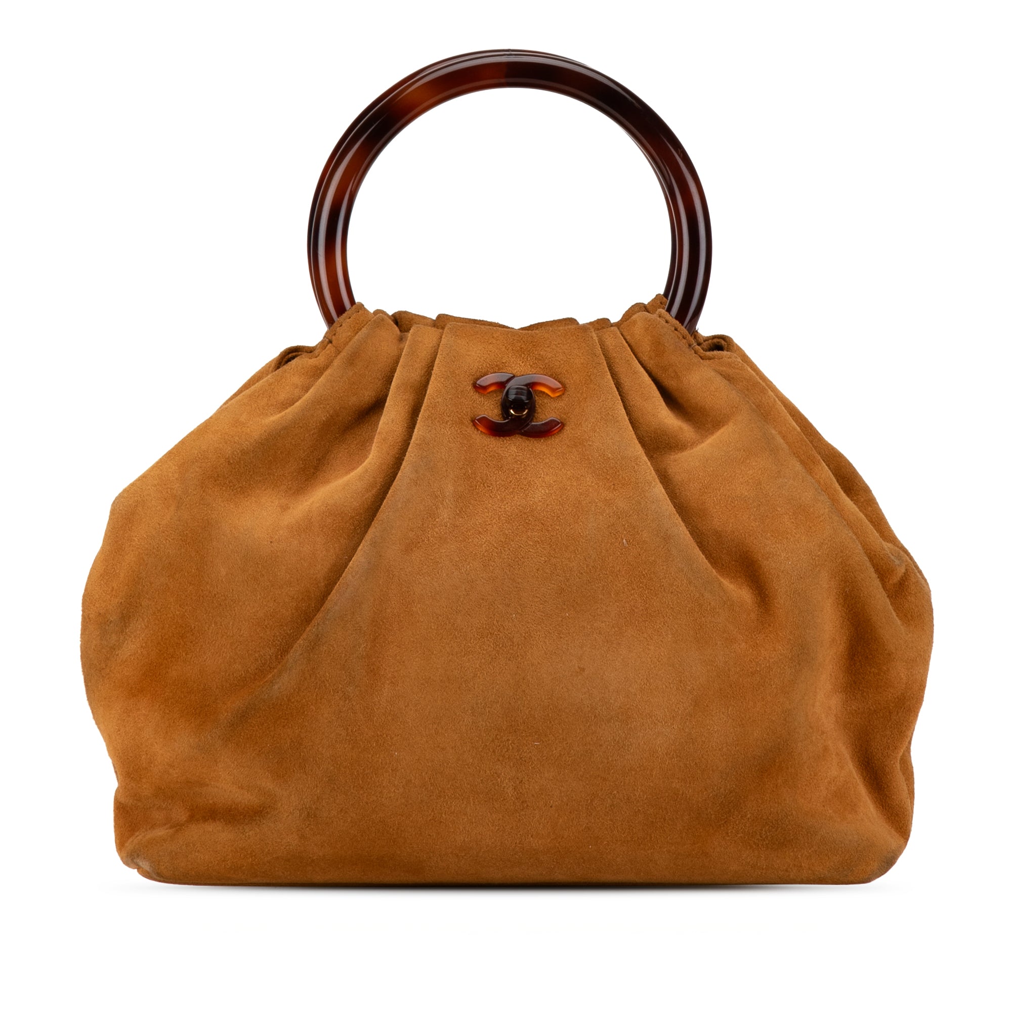 CC Suede Tortoise Ring Handbag