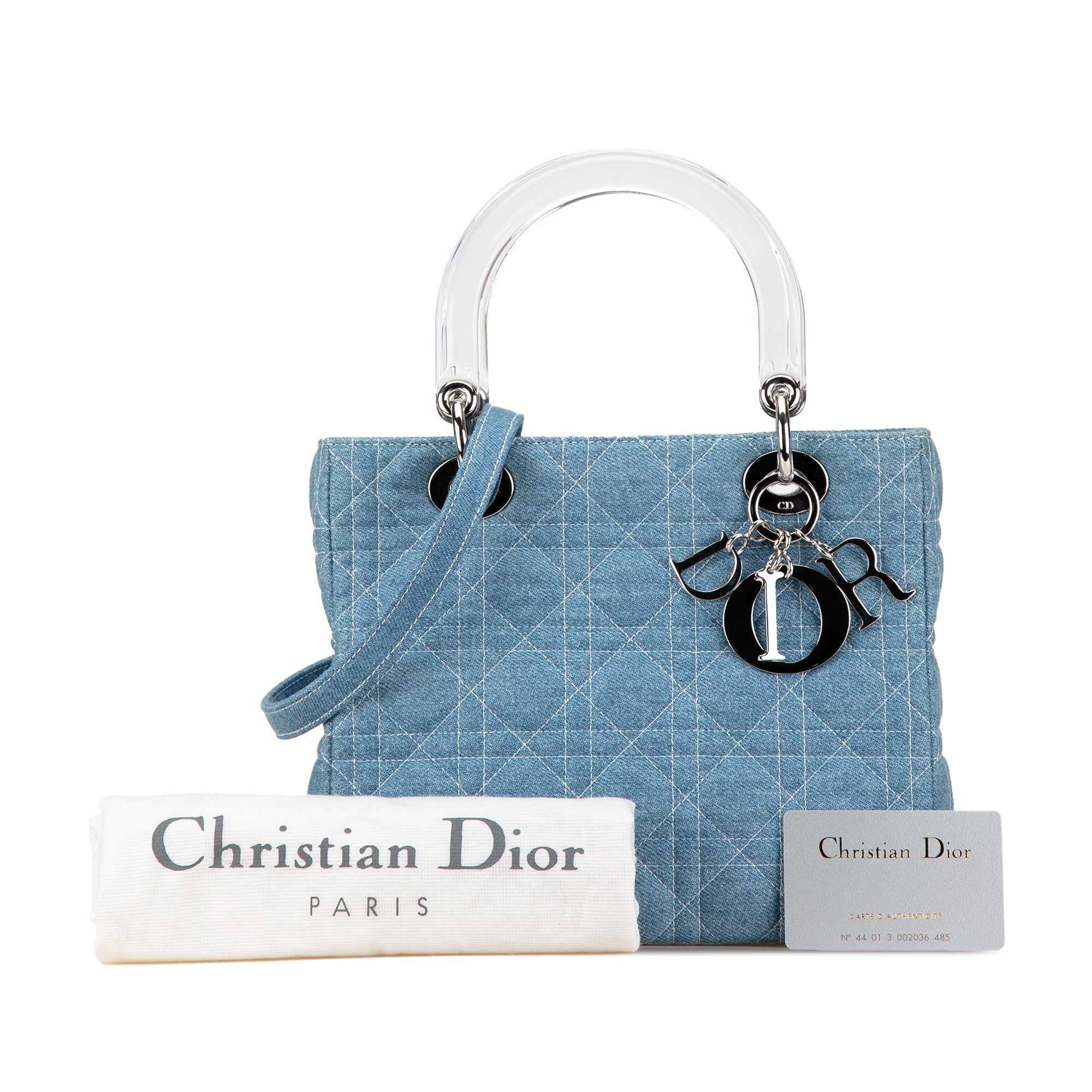 Medium Denim Cannage Lady Dior