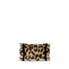 Mizza Mini Embroidered Canvas Leopard Vertical Book Tote