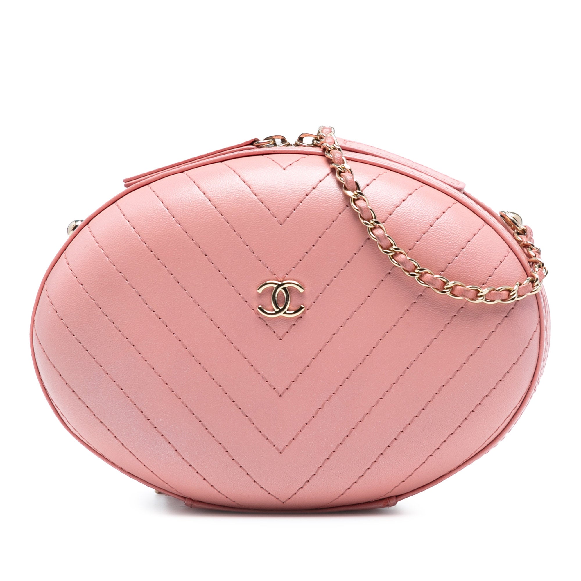 Chevron Stitched Calfskin La Pausa Evening Bag