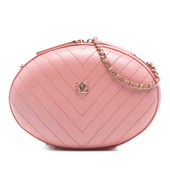 Chevron Stitched Calfskin La Pausa Evening Bag