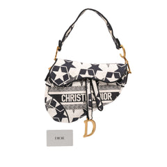 Embroidered Canvas Stars Saddle Bag
