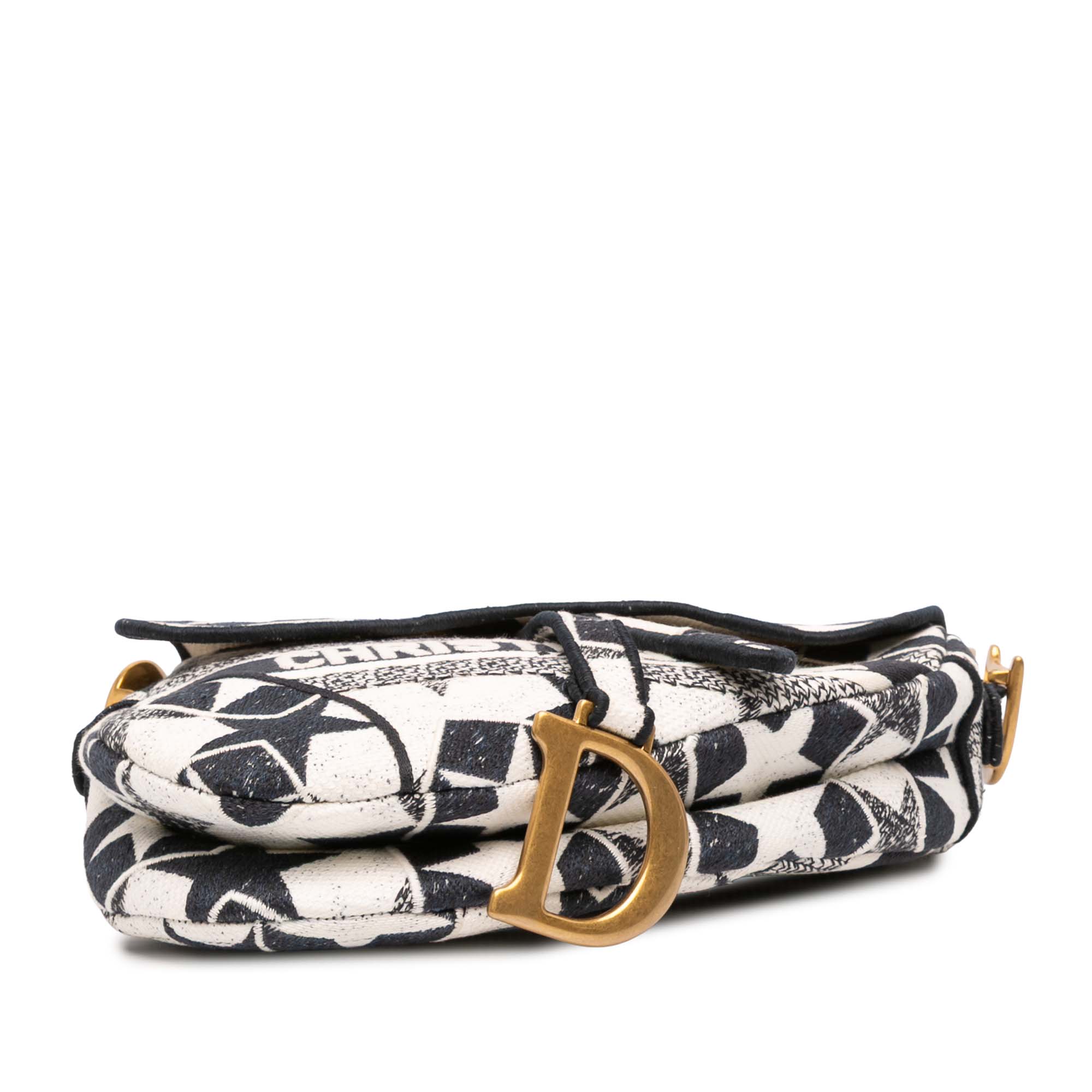 Embroidered Canvas Stars Saddle Bag