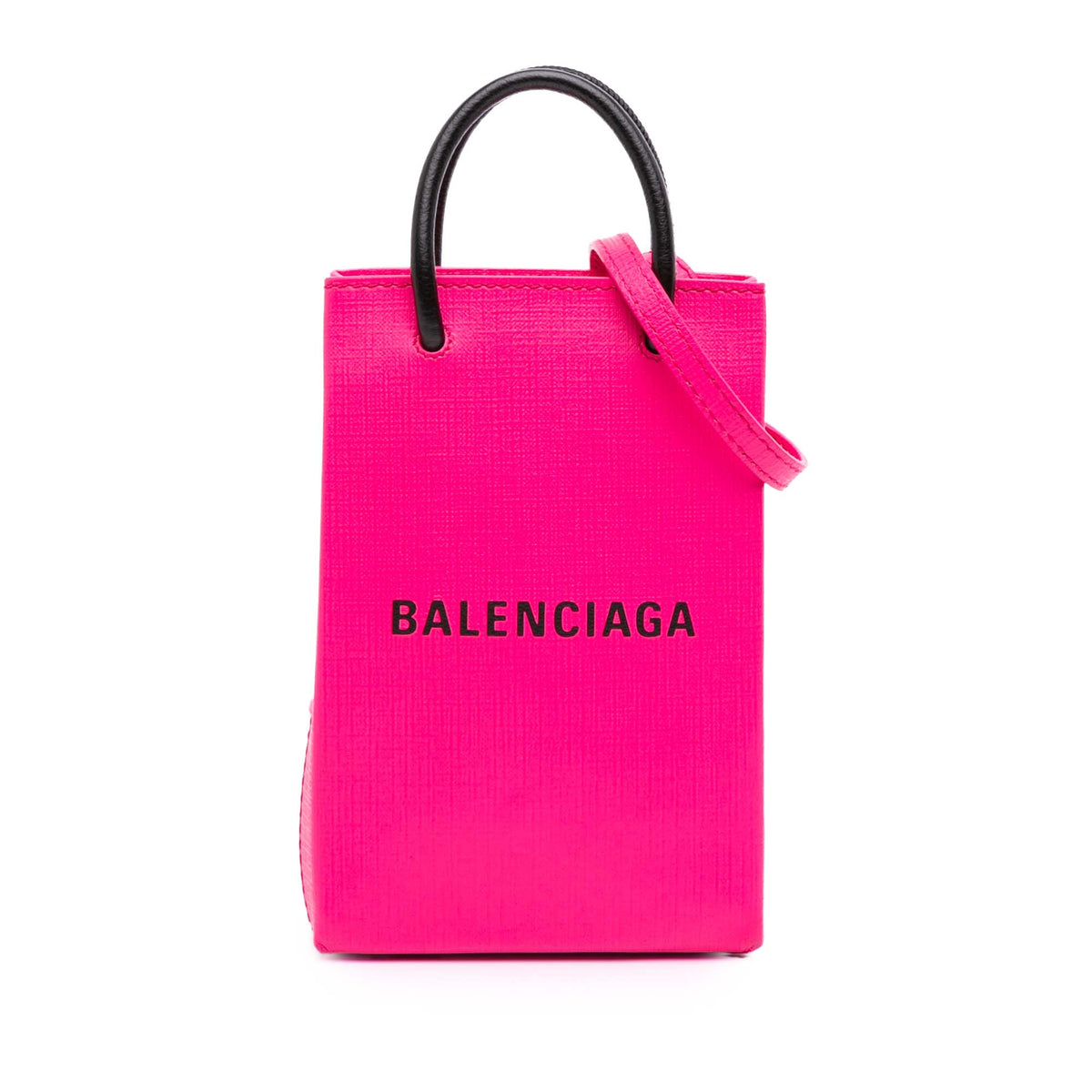 Mini Calfskin Logo Shopping Phone Holder