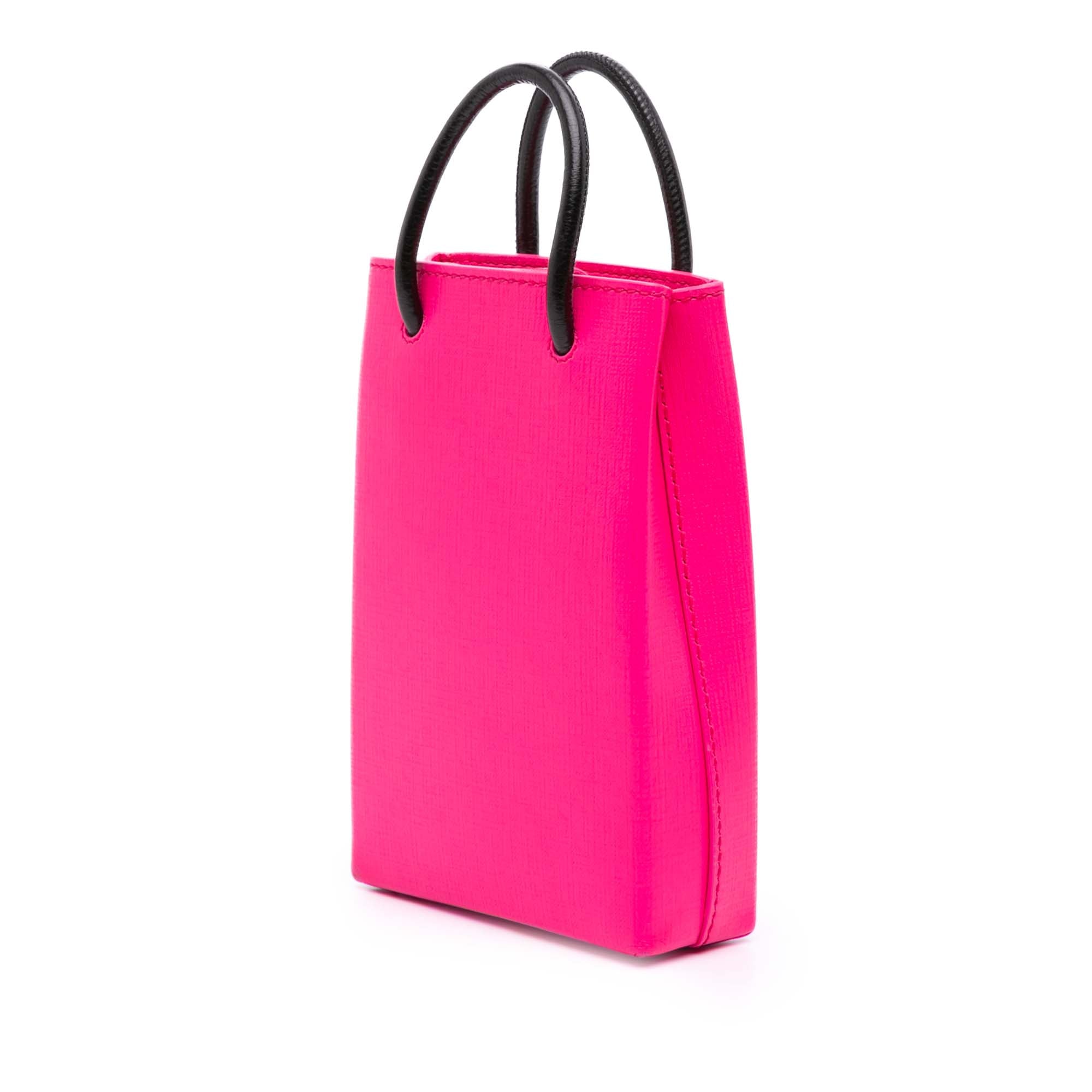 Mini Calfskin Logo Shopping Phone Holder
