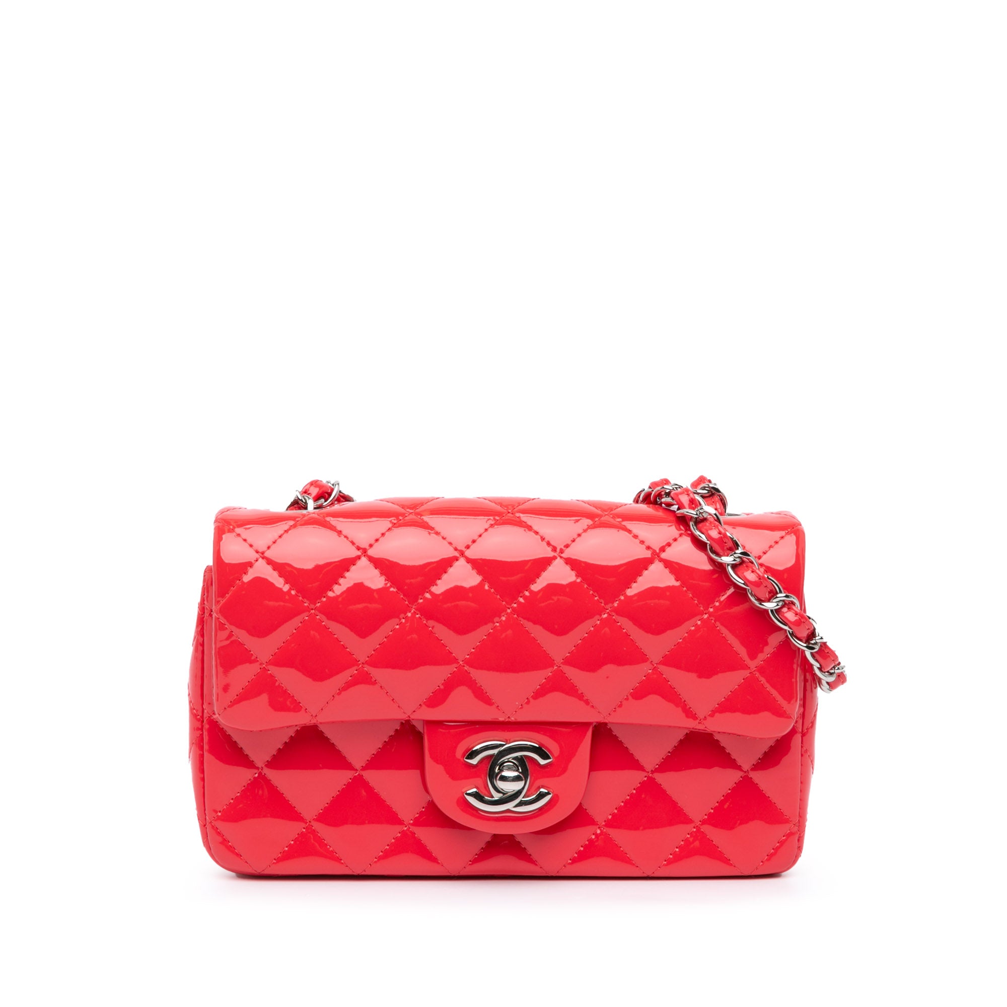 Mini Rectangular Classic Patent Single Flap