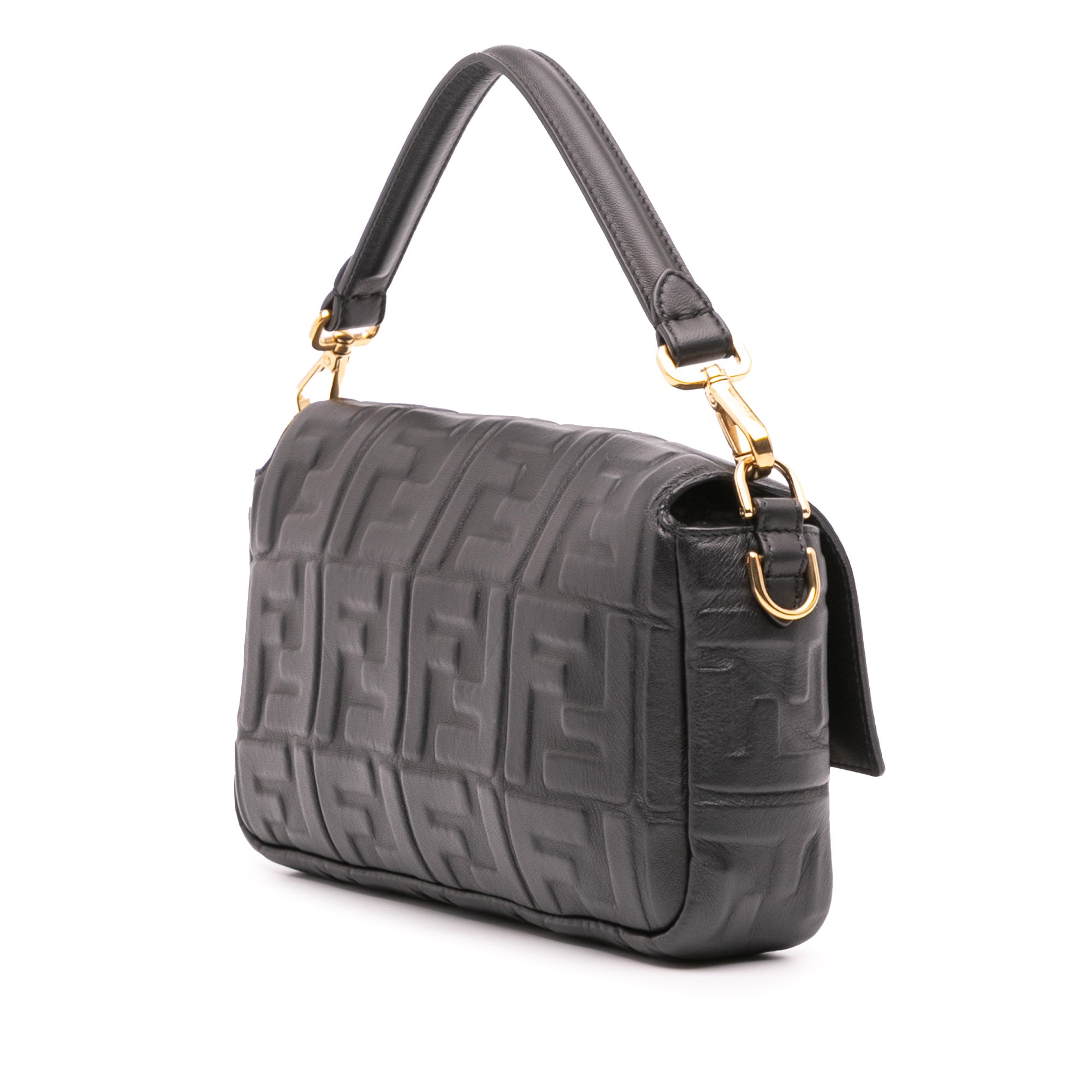 Zucca Embossed Leather Baguette Satchel