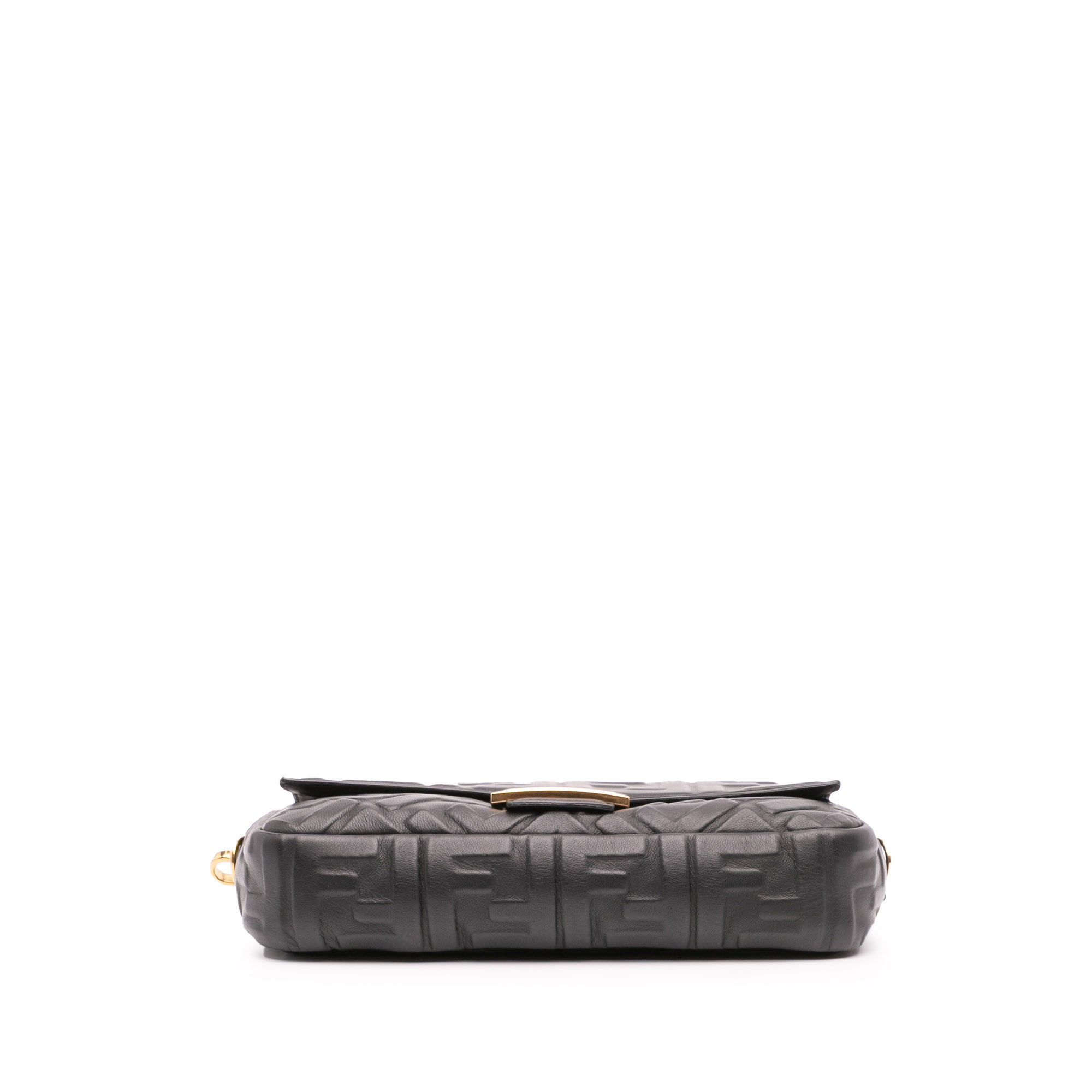 Zucca Embossed Leather Baguette Satchel