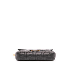 Zucca Embossed Leather Baguette Satchel