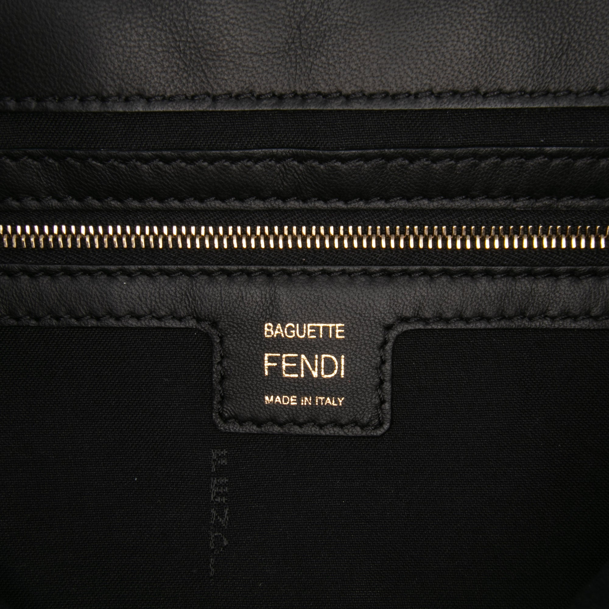 Zucca Embossed Leather Baguette Satchel
