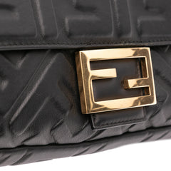 Zucca Embossed Leather Baguette Satchel