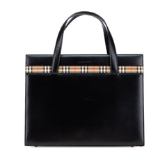 House Check Trimmed Leather Tote