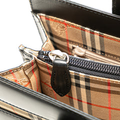 House Check Trimmed Leather Tote