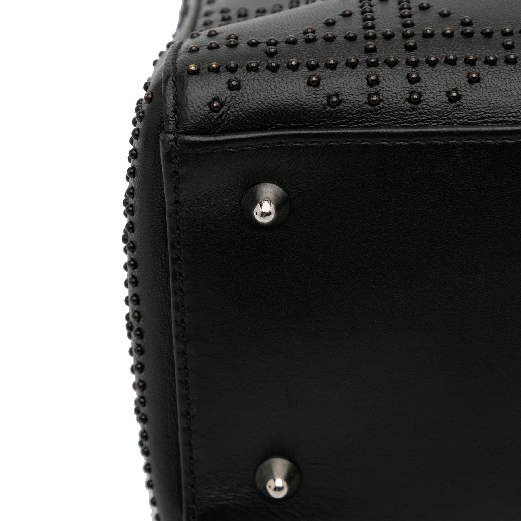 Medium Calfskin Cannage Studded Lady Dior