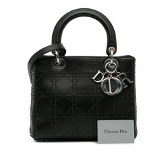 Medium Calfskin Cannage Studded Lady Dior