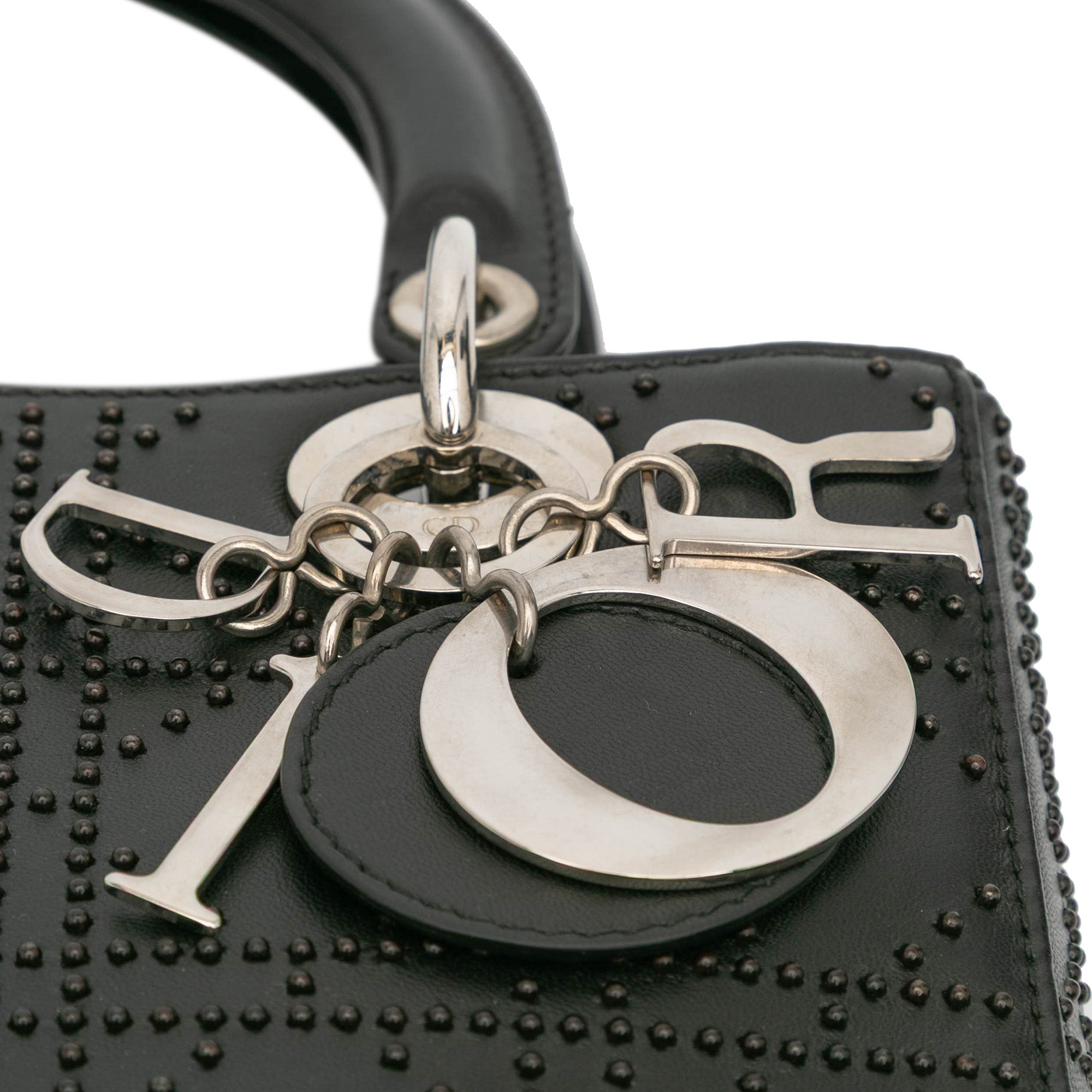 Medium Calfskin Cannage Studded Lady Dior