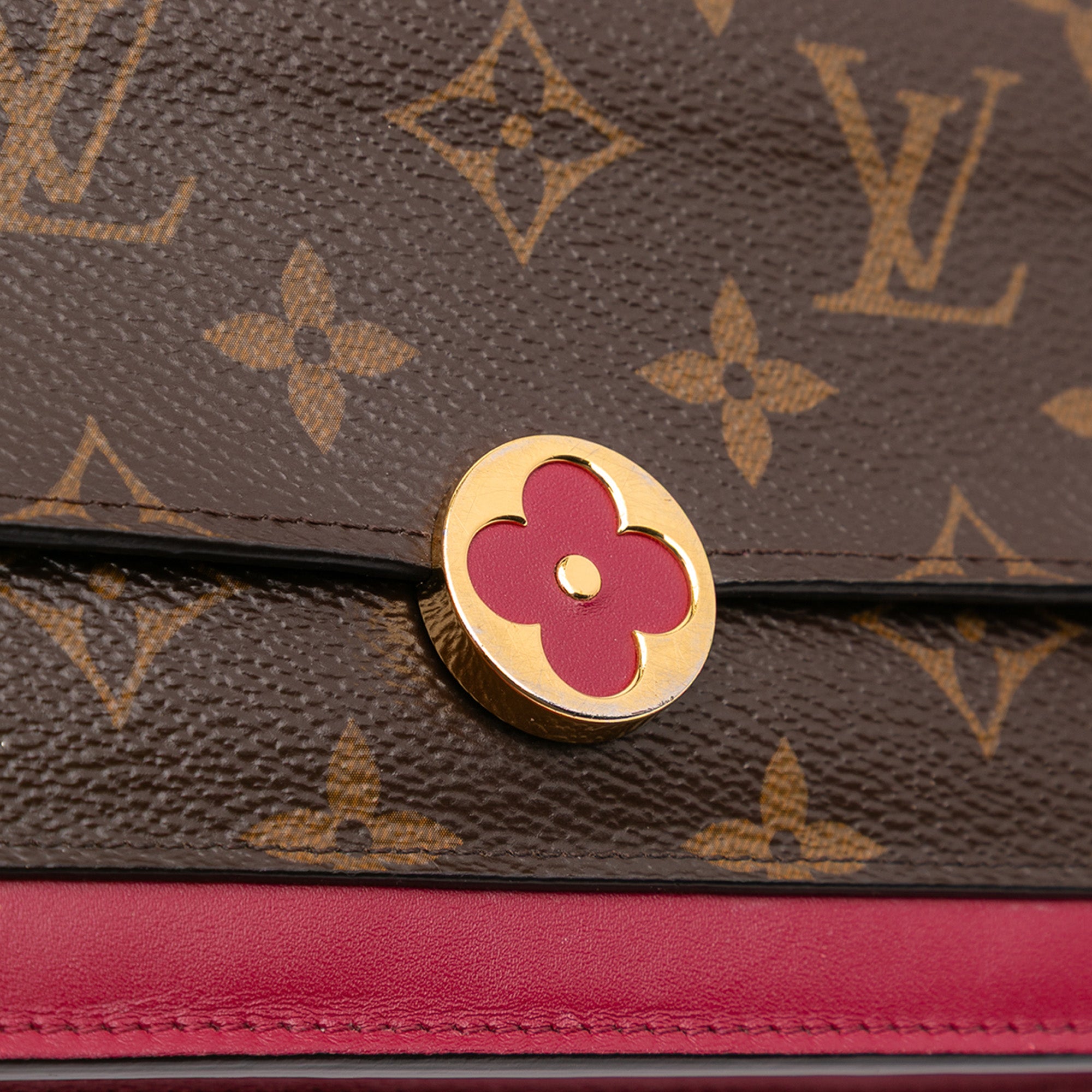 Monogram Flore Wallet On Chain
