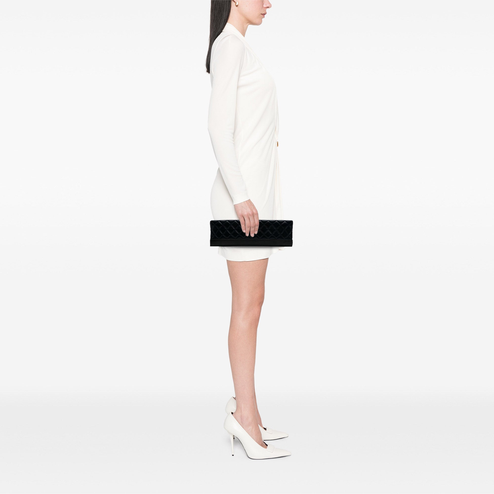CC Quilted Lambskin Pearl Clutch