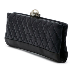 CC Quilted Lambskin Pearl Clutch