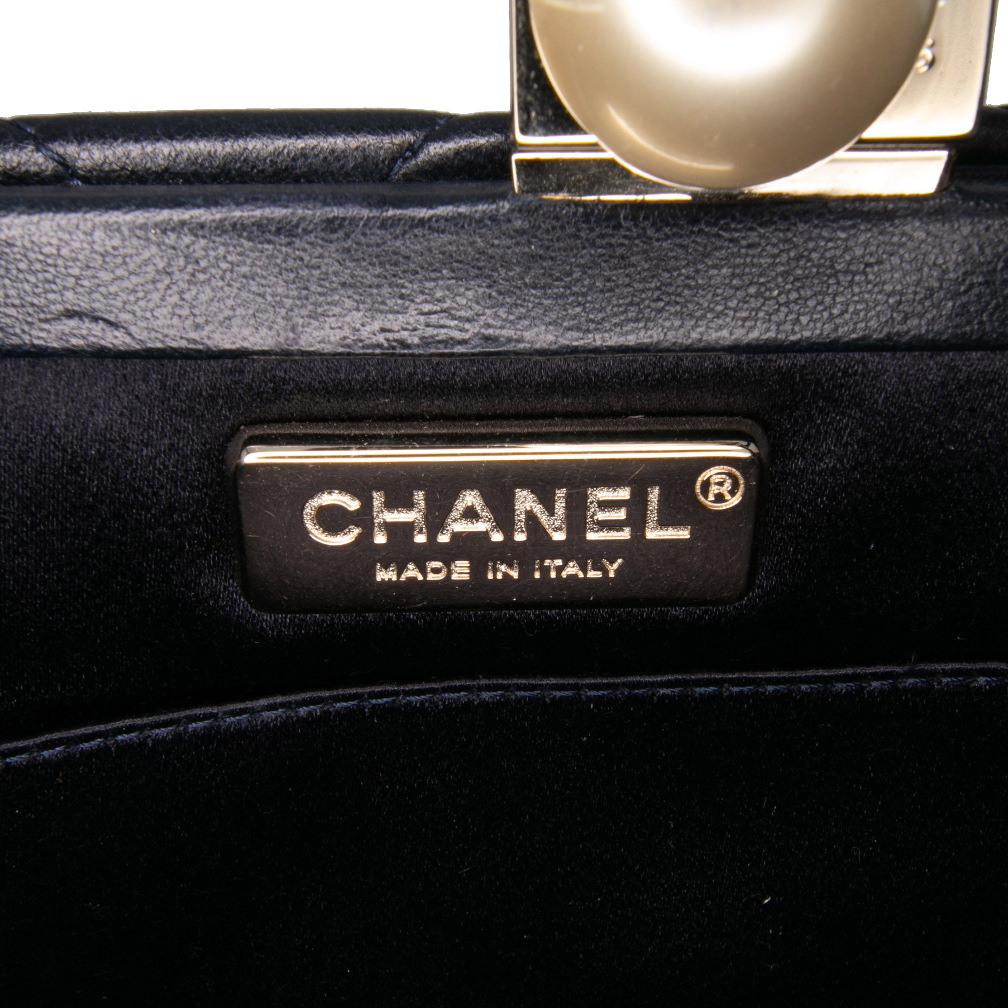 CC Quilted Lambskin Pearl Clutch