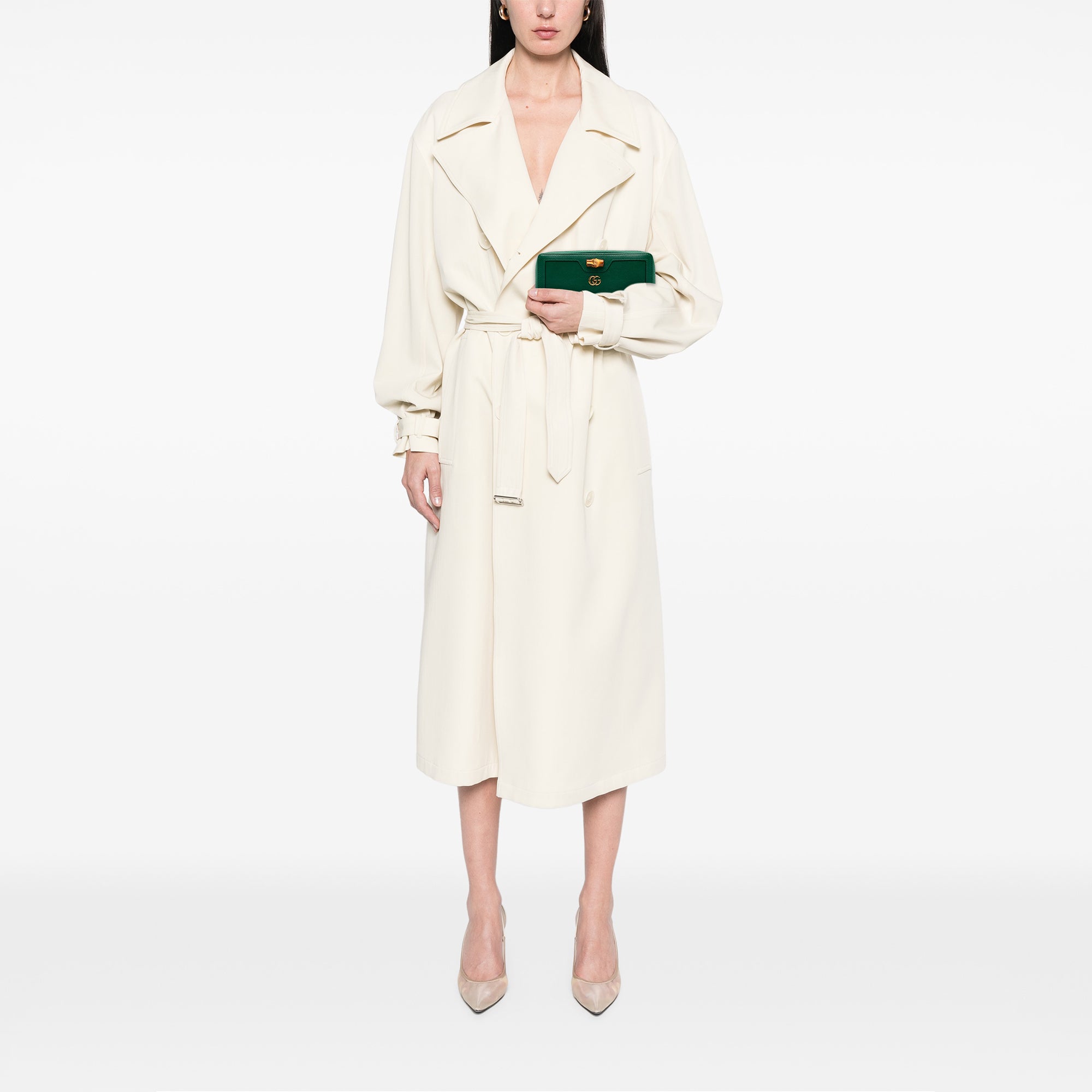 Leather Bamboo Diana Zip Around Wallet