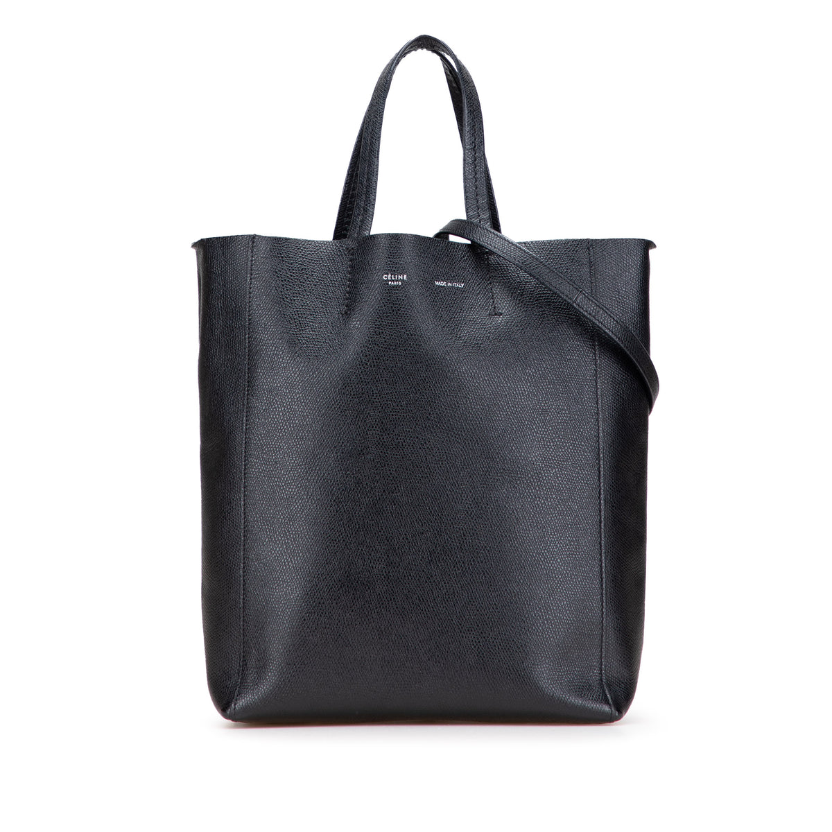 Small Grained Calfskin Vertical Cabas Satchel