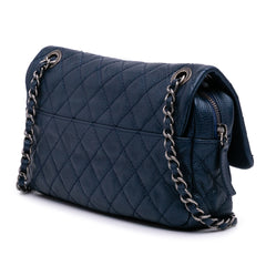 Medium Quilted Iridescent Caviar Easy Flap